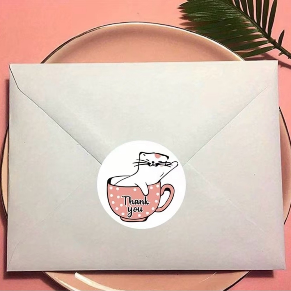 Cute Cat Stickers/500 Stickers Roll
Adhesive Label Gift Envelope Decoration - Picture 2 of 3